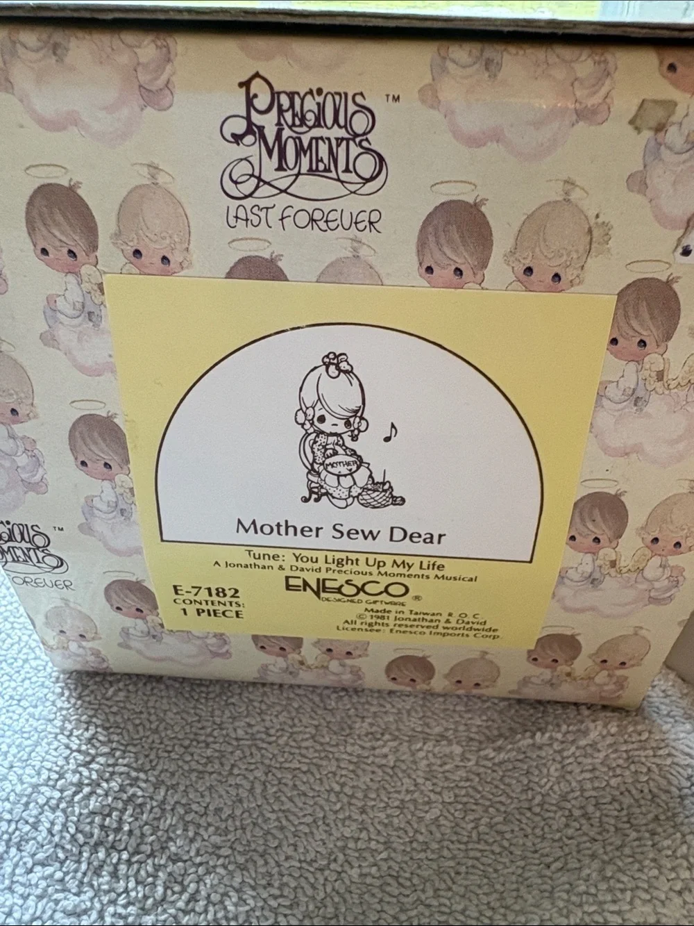 Precious Moments Cream & Pastel Mother Music Box Figurine